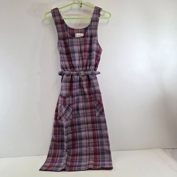 Sears Teens Boutique Plaid Dress Vintage Size 10 - Picture 1 of 9